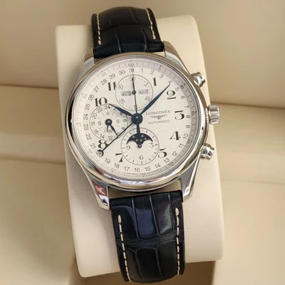 Master Collection 42 Chronograph Calendar Stainless Steel / Silver-Arabic / Alligator