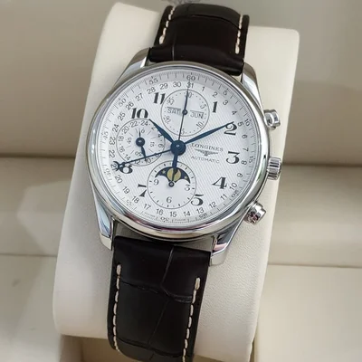 Master Collection 40 Chronograph Calendar Stainless Steel / Silver / Alligator