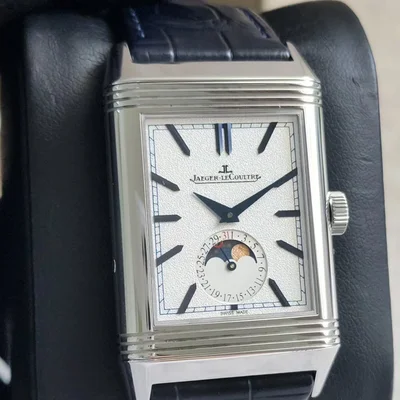 Reverso Tribute Moon Stainless Steel / Silver / Alligator