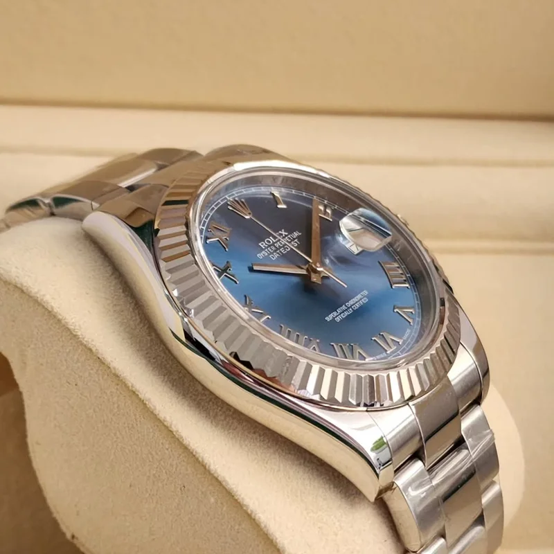 Thumb Datejust 41 Stainless Steel Fluted / Blue - Roman / Oyster