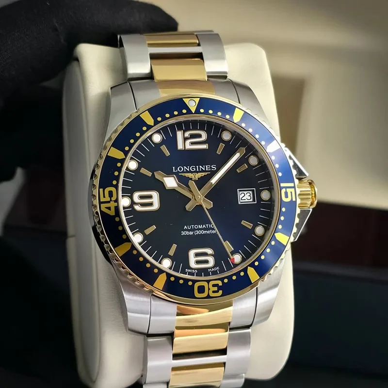 HydroConquest 41 Automatic Stainless Steel / Yellow Gold / Blue