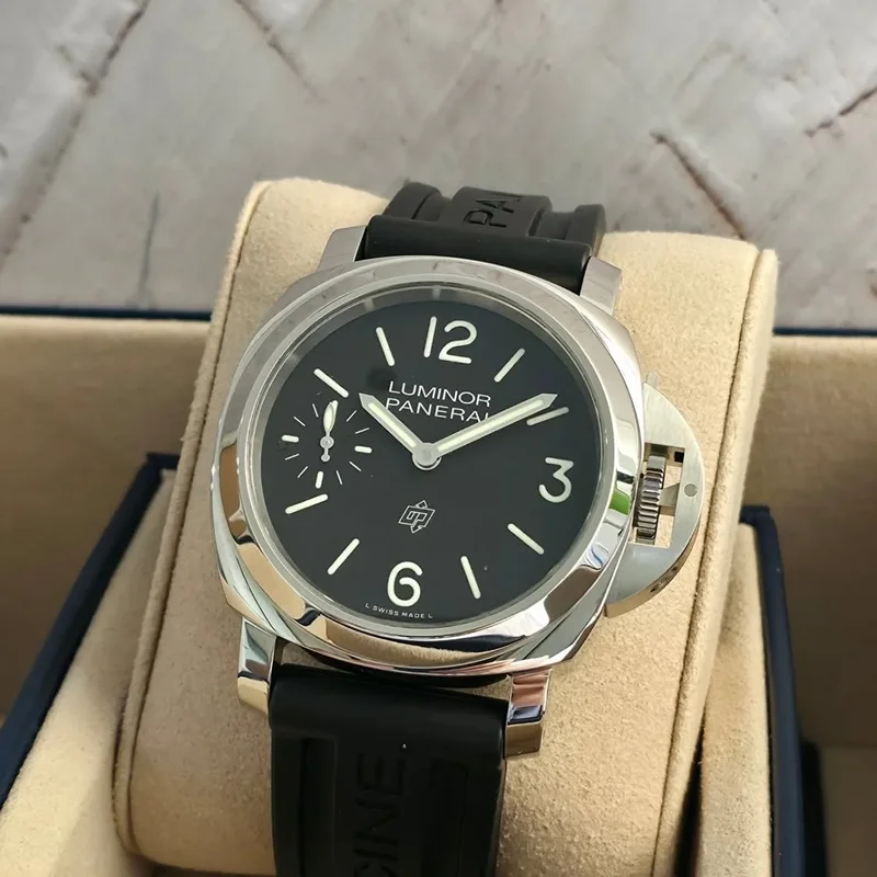 Luminor 44 Logo 3 Days Stainless Steel / Black