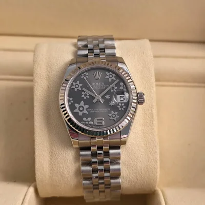 Datejust 31 Stainless Steel Fluted / Jubilee / Dark Rhodium Floral