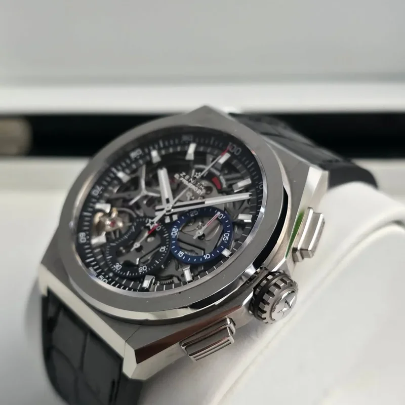 Thumb Defy El Primero 21 Titanium / Skeleton / Alligator