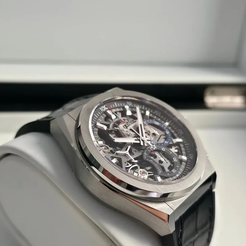 Thumb Defy El Primero 21 Titanium / Skeleton / Alligator