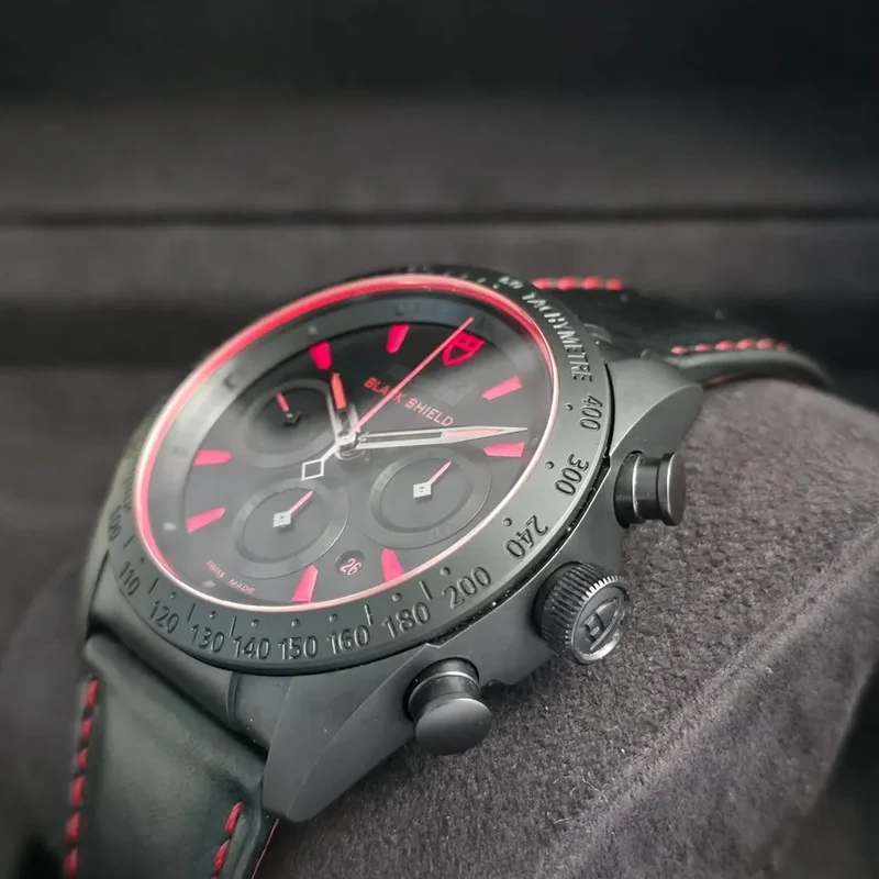 Thumb Fastrider Black Shield Ceramic / Black-Red / Leather