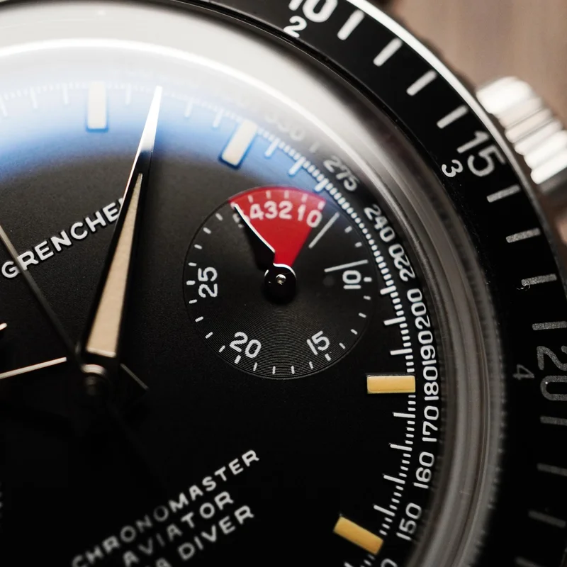 Thumb Chronomaster Aviator Sea Diver Manual Stainless Steel / Black / Bracelet