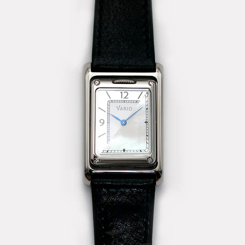 Vario VERSA Reversible Dual Time Silver-White MoP Watch