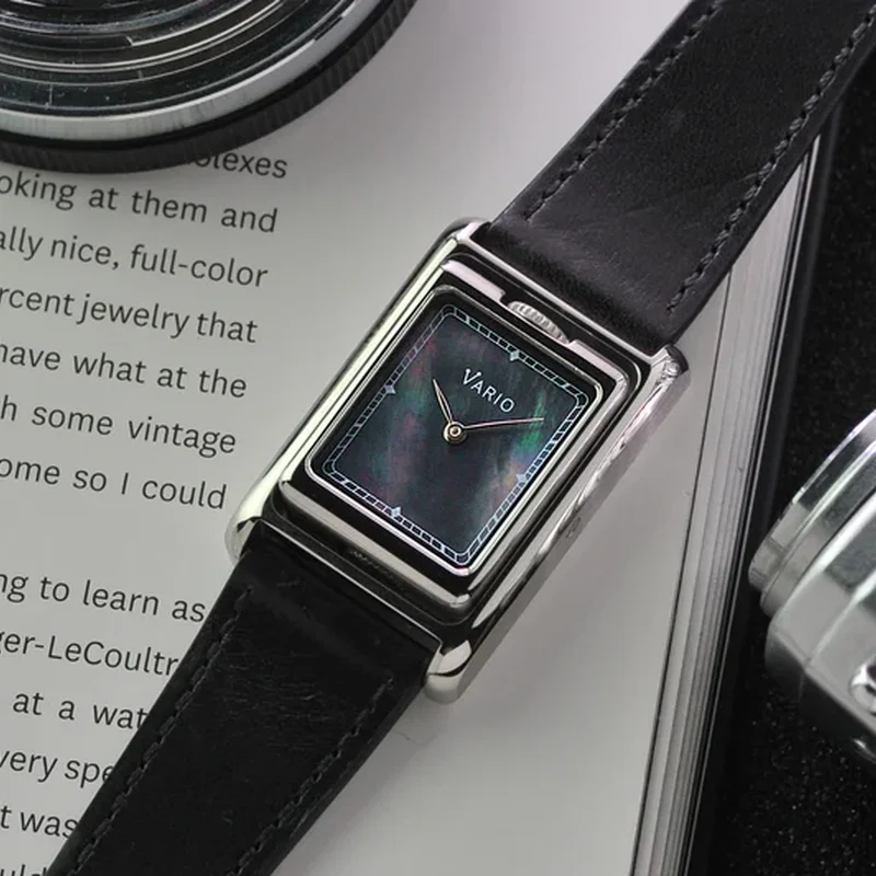 Thumb Vario VERSA Reversible Dual Time Silver-Black MoP Watch