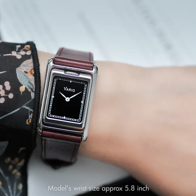 Thumb Vario VERSA Reversible Dual Time Silver-Black Watch