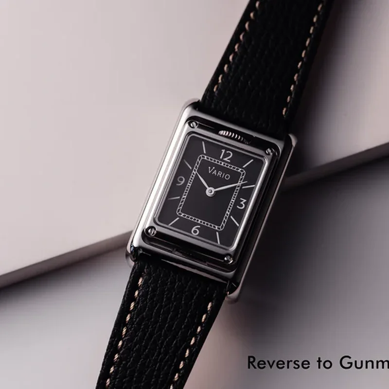 Thumb Vario VERSA Reversible Dual Time Gunmetal-Red Watch