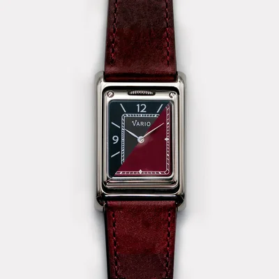 Vario VERSA Reversible Dual Time Gunmetal-Red Watch