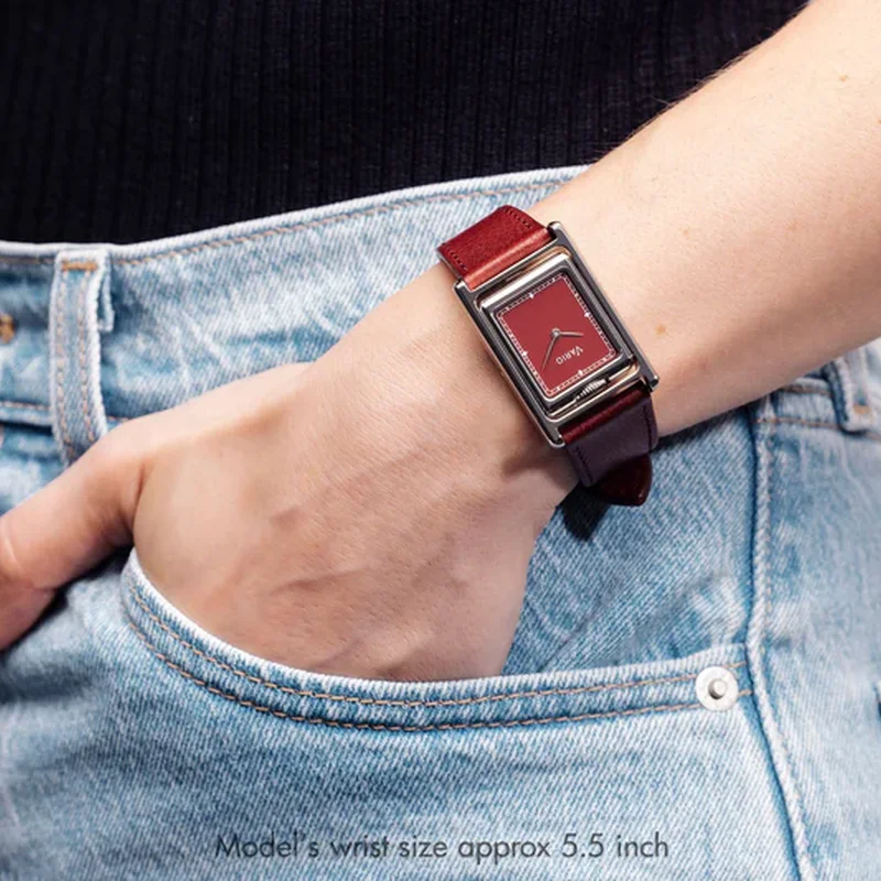 Thumb Vario VERSA Reversible Dual Time Gunmetal-Red Watch