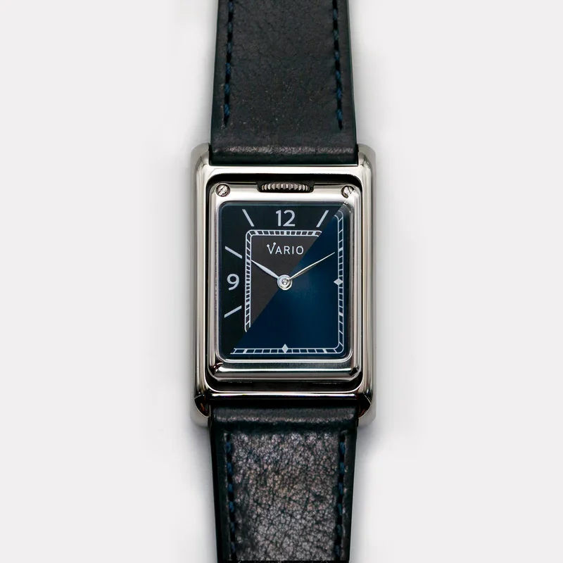 Vario VERSA Reversible Dual Time Gunmetal-Blue Watch