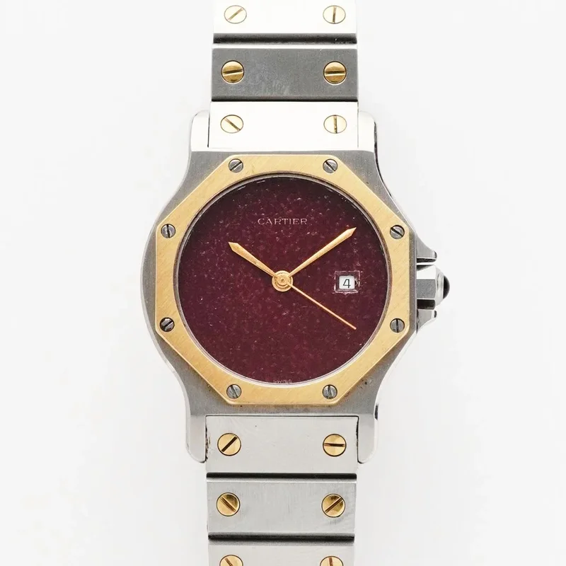 Cartier Santos Octagon Burgundy Dial Ref. 2966