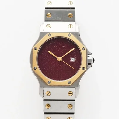 Cartier Santos Octagon Burgundy Dial Ref. 2966