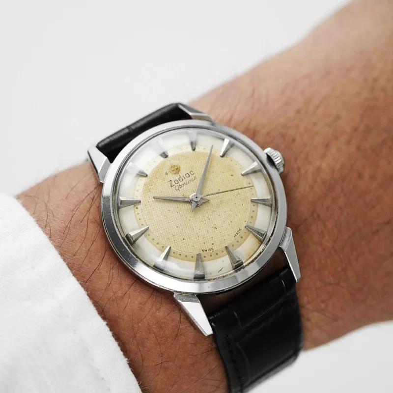 Thumb Zodiac Glorious Cream Honeycomb Dial Circa 1950’s