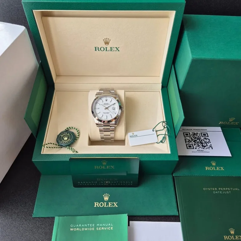 Thumb Datejust 41 Stainless Steel Smooth / Oyster / White