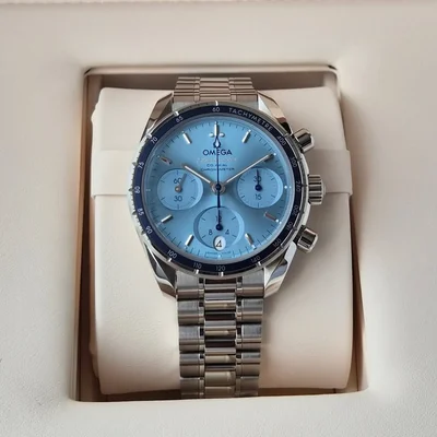 Speedmaster Co-Axial 38 Stainless Steel / Blue / Bracelet