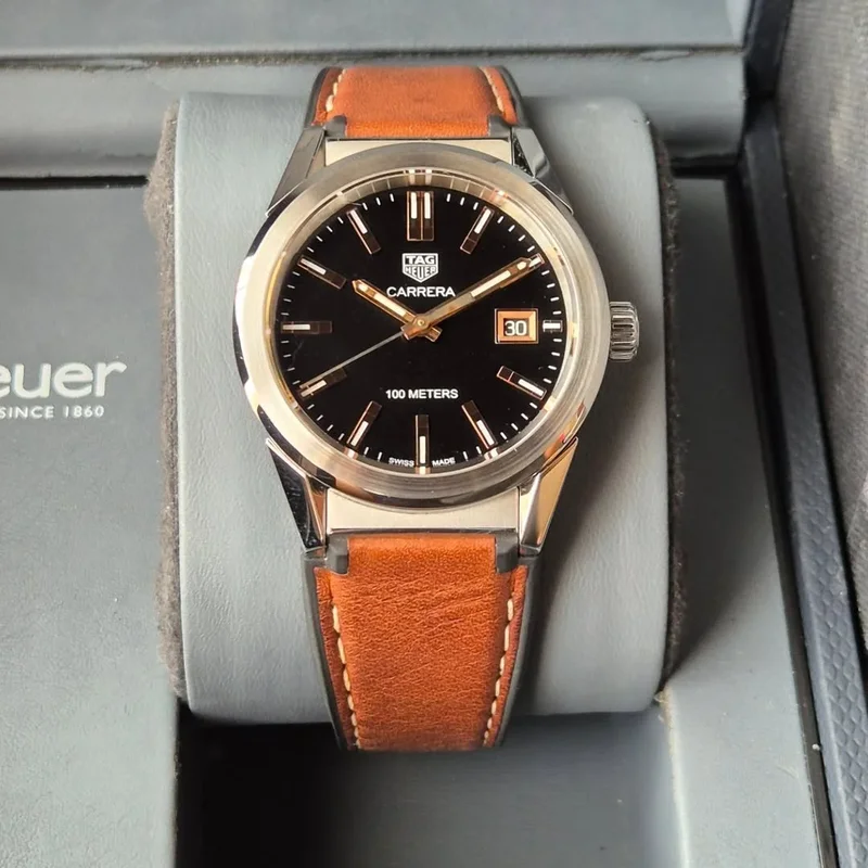 Carrera Quartz 36 Stainless Steel / Black / Calf