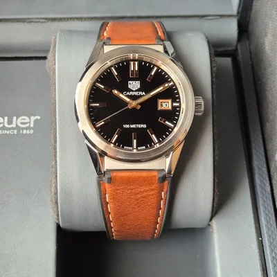 Carrera Quartz 36 Stainless Steel / Black / Calf
