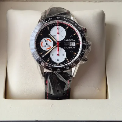 Carrera Calibre 16 41 Stainless Steel / Black Retro / Indy 500