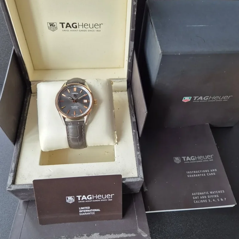 Thumb Carrera Calibre 5 39 Stainless Steel / Rose Gold / Grey / Alligator