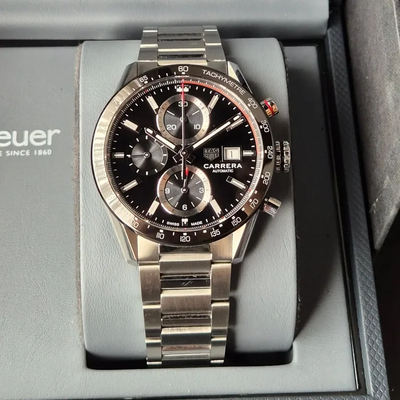 Carrera Calibre 16 41 Stainless Steel / Black / Bracelet