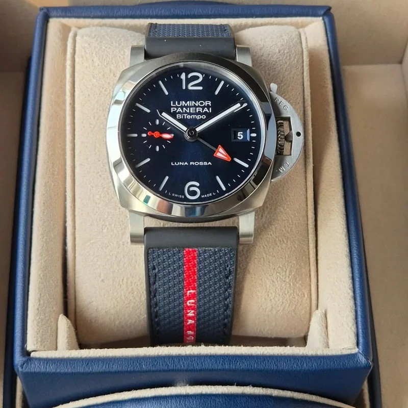 Luminor 1950 44 BiTempo Luna Rossa Stainless Steel / Blue