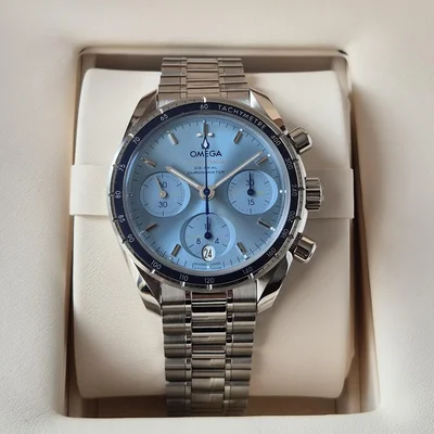 Speedmaster Co-Axial 38 Stainless Steel / Blue / Bracelet