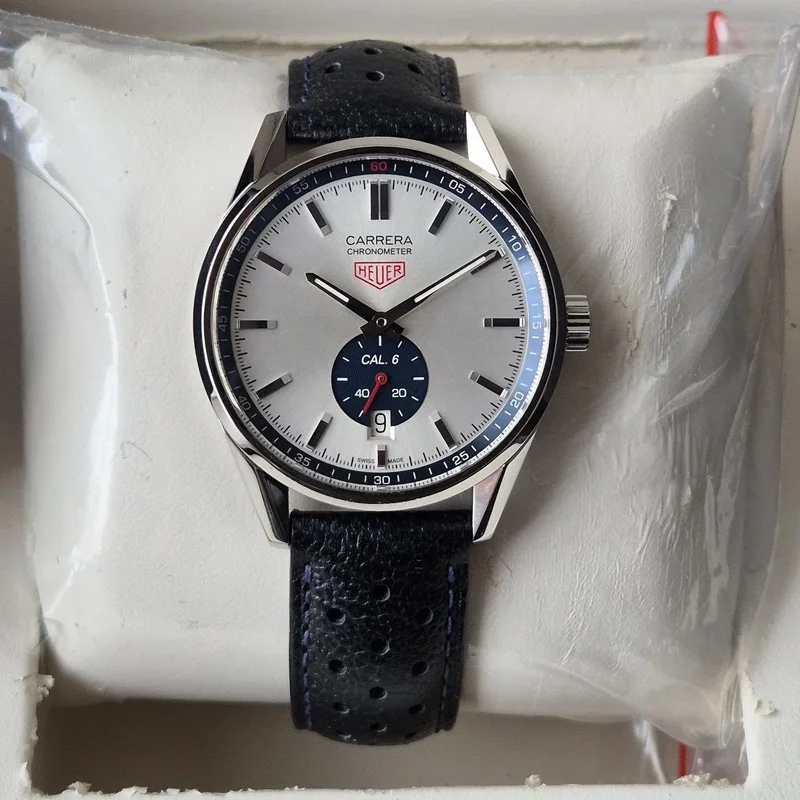 Carrera Calibre 6 39 Stainless Steel / Silver / Calf