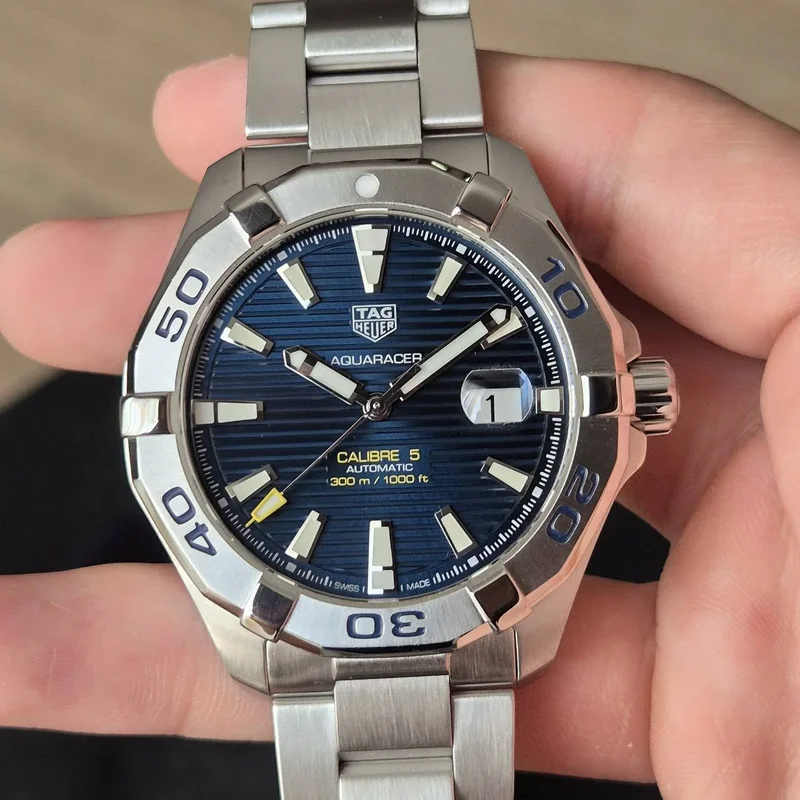 Aquracer 300M Calibre 5 43 Stainless Steel / Blue / Bracelet