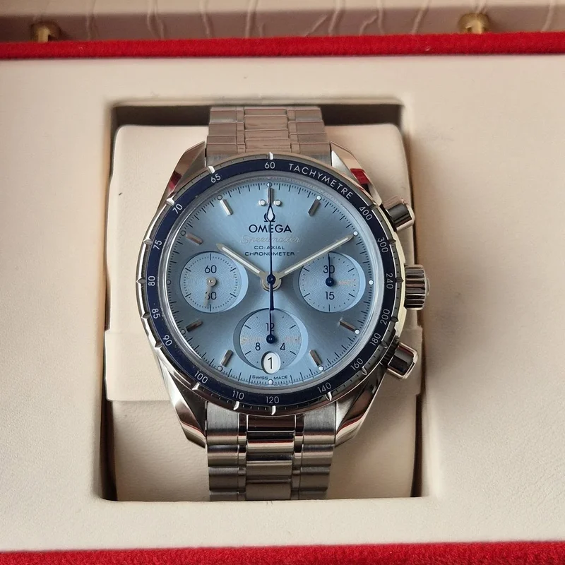 Speedmaster Co-Axial 38 Stainless Steel / Blue / Bracelet