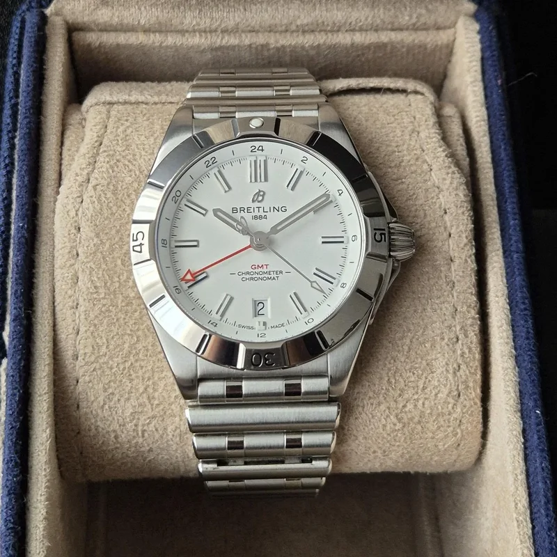 Chronomat 40 GMT Stainless Steel / Silver / Rouleaux