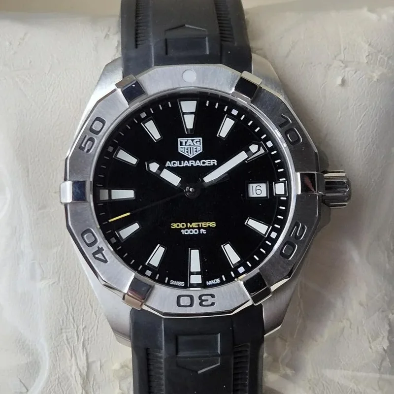 Aquaracer Quartz 300M 41 Stainless Steel / Black / Rubber