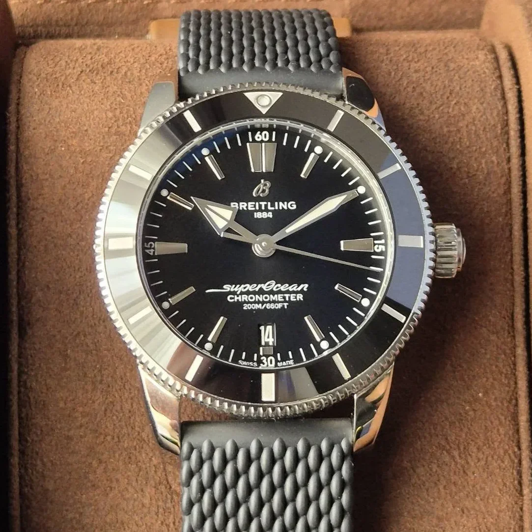 Superocean Heritage II B20 Automatic 44 Stainless Steel / Black / Rubber / Folding