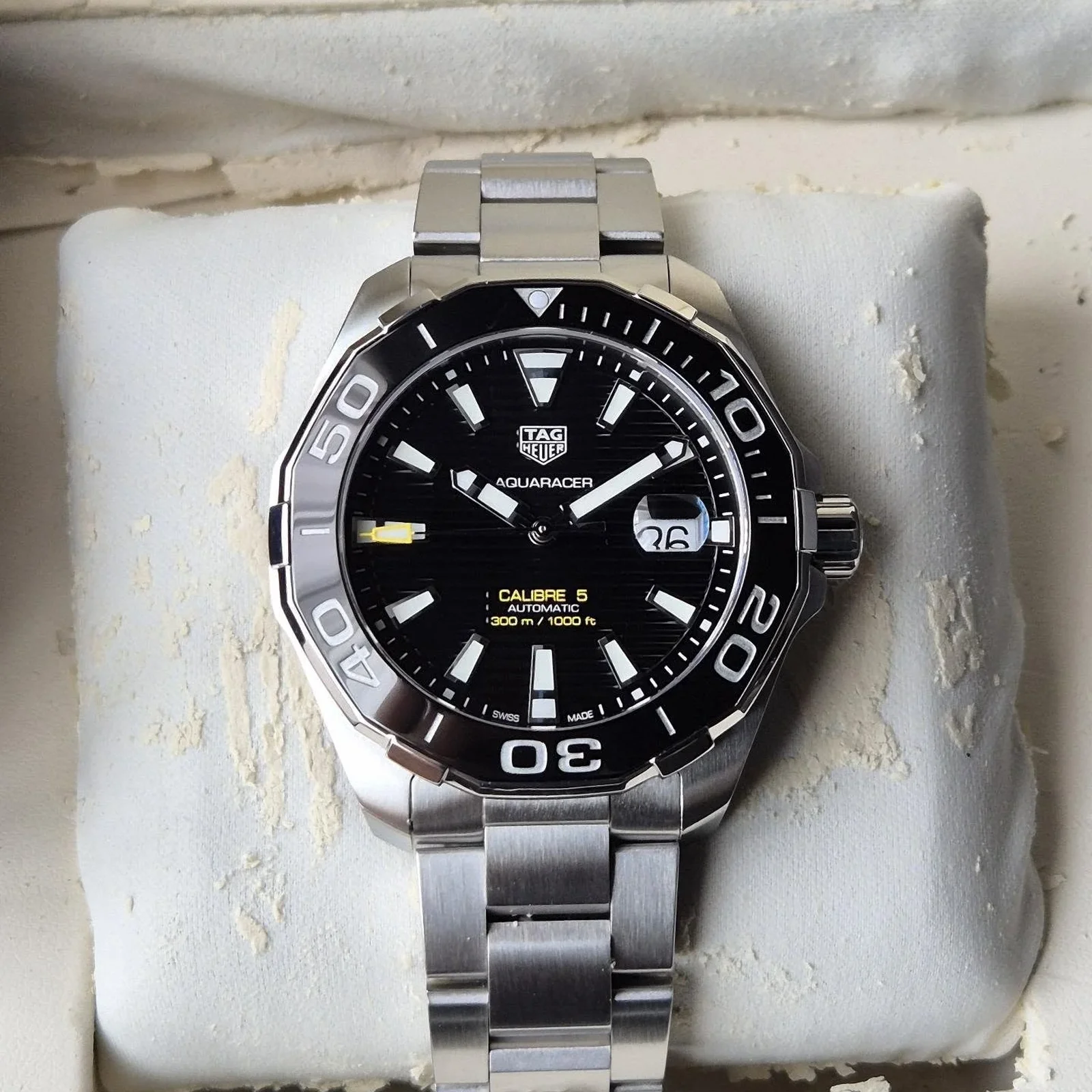 Aquaracer 300M Calibre 5 41 Stainless Steel / Black / Steel