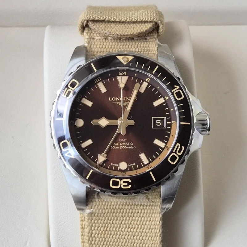 Hydroconquest GMT 41 Stainless Steel / Brown / NATO