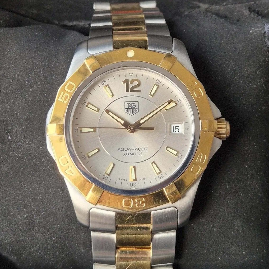 Aquaracer 300M Quartz 38.4 Stainless Steel / Yellow Gold / Silver / Bracelet