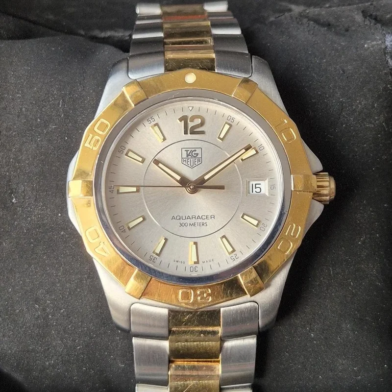 Aquaracer 300M Quartz 38.4 Stainless Steel / Yellow Gold / Silver / Bracelet