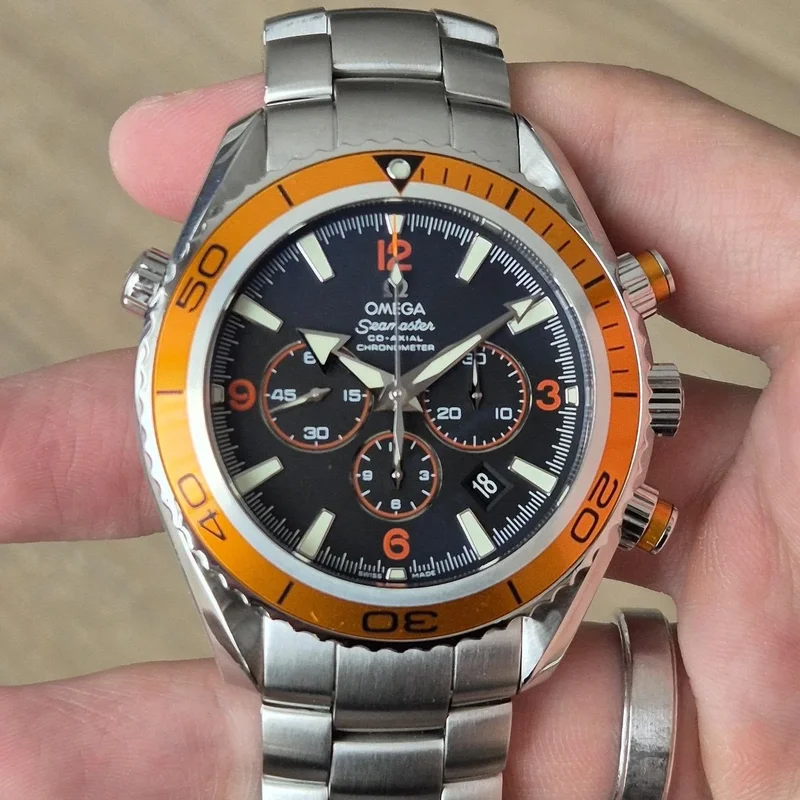 Seamaster Planet Ocean 600M Co-Axial 45.5 Chronograph Stainless Steel / Orange / Rubber