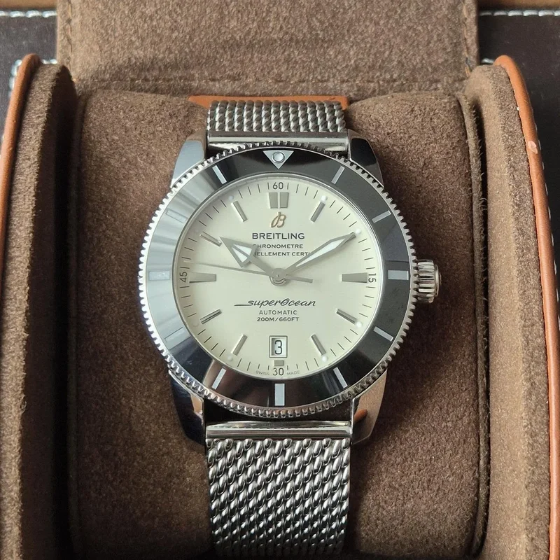 Superocean Heritage II 46 Stainless Steel / Black / Silver / Bracelet