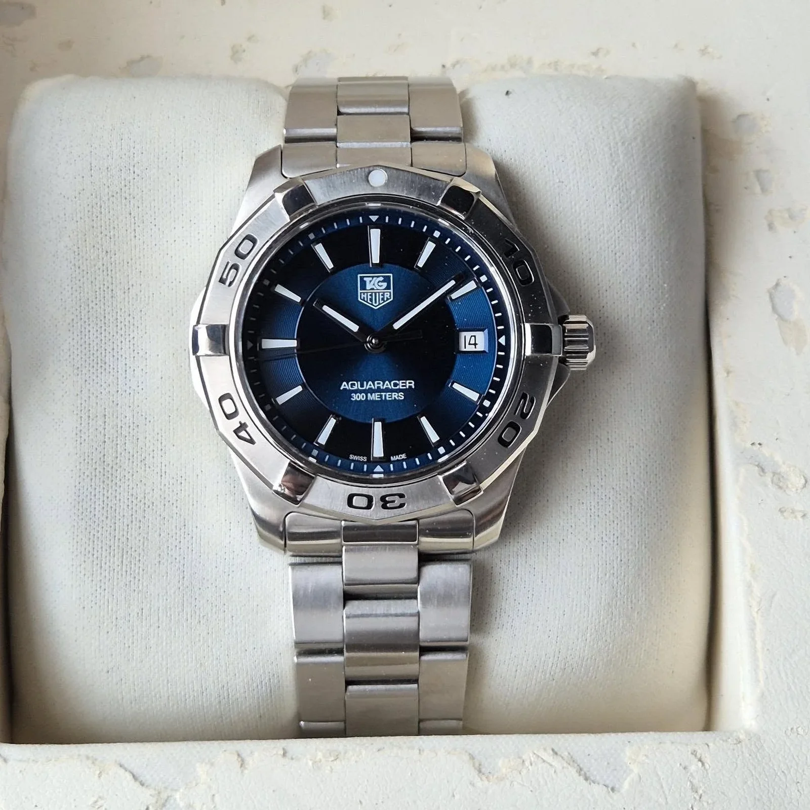 Aquaracer 300M Quartz 39 Stainless Steel / Blue / Bracelet