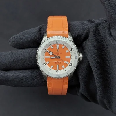 SuperOcean Automatic 36 Stainless Steel / Orange / Rubber