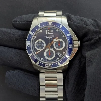 HydroConquest 43 Automatic Chronograph Stainless Steel / Ceramic / Blue / Bracelet