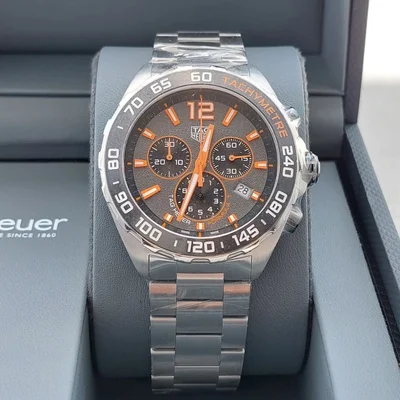Formula 1 Chronograph Quartz Stainless Steel / Grey - Orange / Bracelet