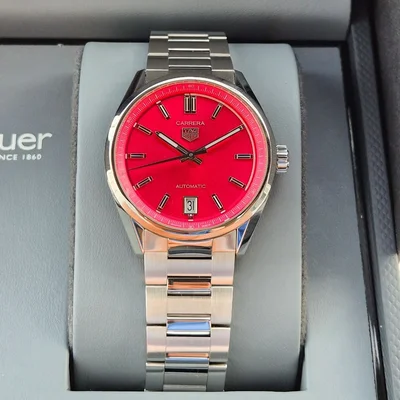 Carrera Date 36 Stainless Steel / Pink