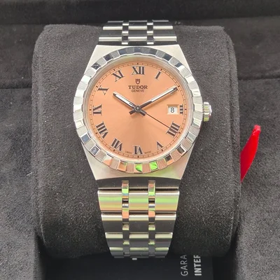 Royal Date 38 Stainless Steel / Salmon - Roman