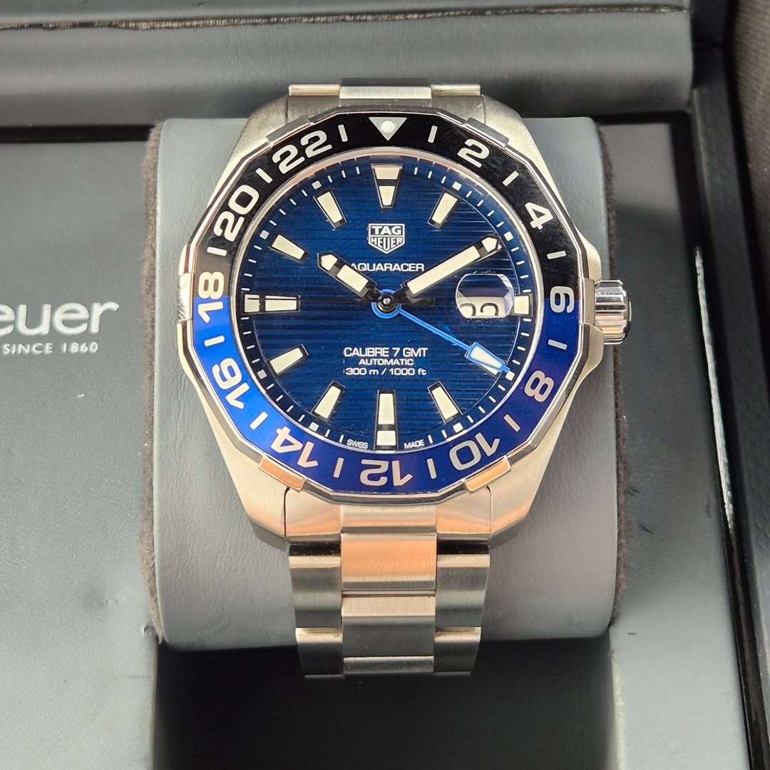 Jual TAG Heuer Aquaracer 300M Calibre GMT Stainless Steel Blue