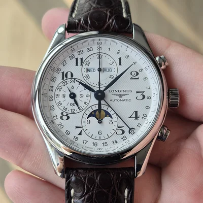 Master Collection 42 Chronograph Calendar Stainless Steel / Silver-Arabic / Alligator